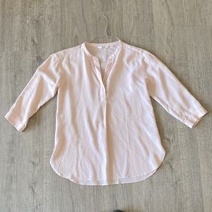 Uniqlo Light Pink 3/4 Sleeve Blouse